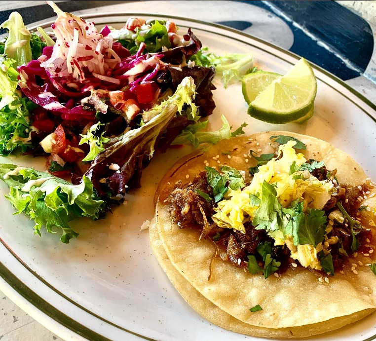 Salad and taco