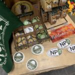 NP geek stickers and buttons.