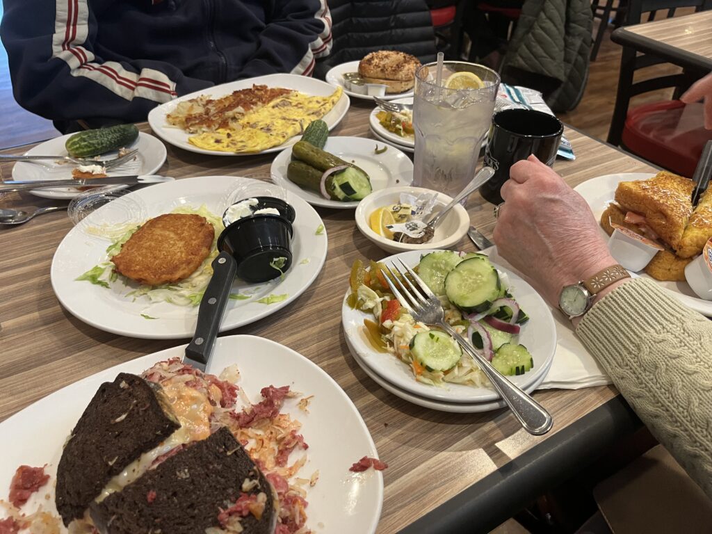 The full order between Bri and her grandparents. So much food!