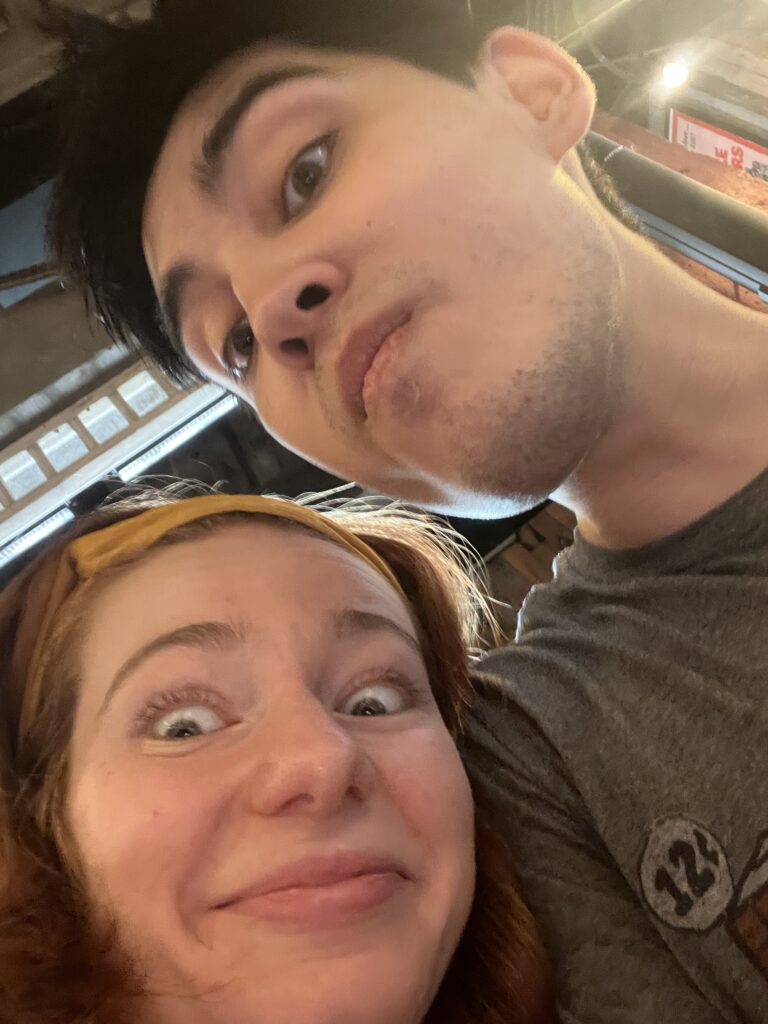 A closeup selfie of Alix and Bri.