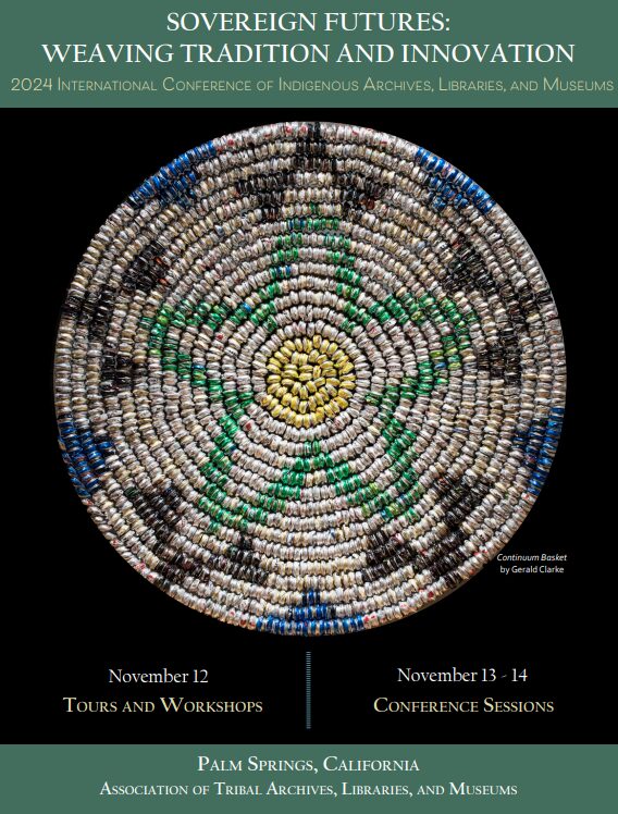 ATALM 2024 official logo is a photo of the art piece "Continuum Basket" by Gerald Clarke.